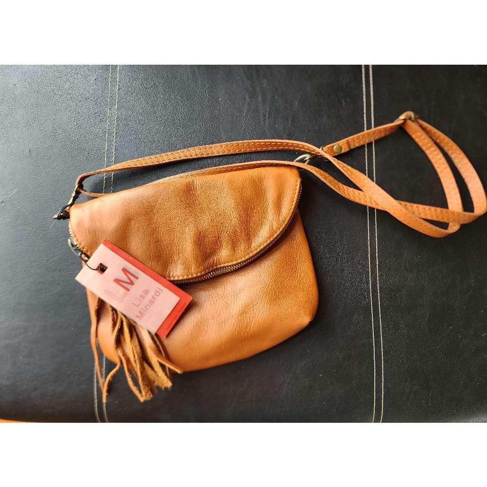 Lisa Minardi Brown Leather Crossbody Bag NWT